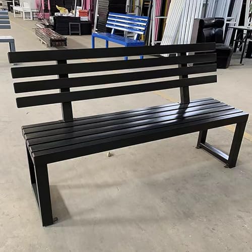 WYZCHDM Gartenbank mit Lehne 3-Sitzer Parkbank Massivholzbank Terrassenbänke, Wetterfest Robust Stabil Langlebig Gartenmöbel, für Garten Veranda Hof Außenterrassenbank Black 120 * 40 * 85cm von WYZCHDM