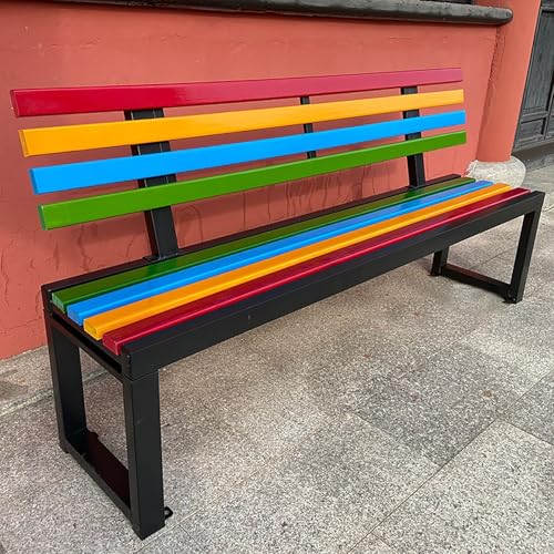 WYZCHDM Gartenbank mit Lehne 3-Sitzer Parkbank Massivholzbank Terrassenbänke, Wetterfest Robust Stabil Langlebig Gartenmöbel, für Garten Veranda Hof Außenterrassenbank Color-1 180 * 40 * 85cm von WYZCHDM