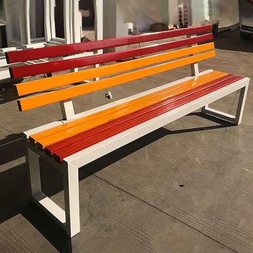 WYZCHDM Gartenbank mit Lehne 3-Sitzer Parkbank Massivholzbank Terrassenbänke, Wetterfest Robust Stabil Langlebig Gartenmöbel, für Garten Veranda Hof Außenterrassenbank Color-2 100 * 40 * 85cm von WYZCHDM