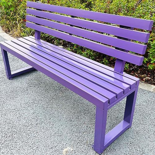 WYZCHDM Gartenbank mit Lehne 3-Sitzer Parkbank Massivholzbank Terrassenbänke, Wetterfest Robust Stabil Langlebig Gartenmöbel, für Garten Veranda Hof Außenterrassenbank Purple 180 * 40 * 85cm von WYZCHDM