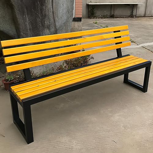 WYZCHDM Gartenbank mit Lehne 3-Sitzer Parkbank Massivholzbank Terrassenbänke, Wetterfest Robust Stabil Langlebig Gartenmöbel, für Garten Veranda Hof Außenterrassenbank Wood-1 150 * 40 * 85cm von WYZCHDM