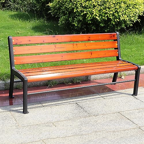 WYZCHDM Outdoor Gartenbank Parkbank Terrassenbänke, 2-3 Sitzbank Garden Bench Freizeitbank, Metall Wetterfest Robust Gartenmöbel, für Garten Veranda Hof Außenterrassenbank 150CM C von WYZCHDM