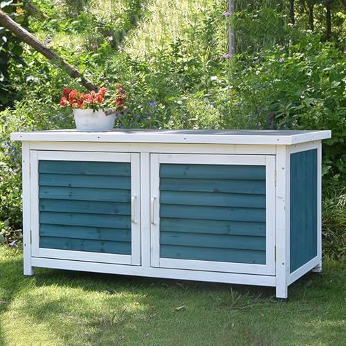 Großer Gartenschuppen Aus Holz – Effizienter Organizer Für Werkzeuge Und Zubehör | Wetterfeste Und Sichere Aufbewahrungslösung Für Terrasse Und Garten Für Gartengeräte, Kissen, Polster(Green,A) von WYZSIINK