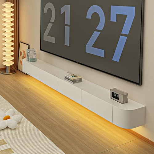 WYZSIINK Weiß 280cm TV Schrank Massivholz, TV Lowboard Mit 2 Schubladen, 2 Klappe,TV Board Hängend, Fernsehschrank Für Das Wohnzimmer, Komplett Montiert WYZSIINK Weiß 280cm TV Schrank Massivholz, TV Lowboard Mit 2 Schubladen, 2 Klappe,TV Board Hängend, Fernsehschrank Für Das Wohnzimmer, Komplett Montiert von WYZSIINK