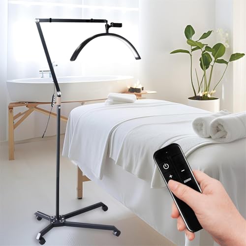 WYmaioyis LED Halbmond Lampe Dimmbar Wimpern Lampe Stehend Kosmetiklampe mit Rollstativ und Telefonhalter, Wimpernlampe für Schönheit, Hautpflege, Tattoo, Augenbrauen 36W WYmaioyis LED Halbmond Lampe Dimmbar Wimpern Lampe Stehend Kosmetiklampe mit Rollstativ und Telefonhalter, Wimpernlampe für Schönheit, Hautpflege, Tattoo, Augenbrauen 36W von WYmaioyis