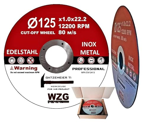 25 St.125mm Trennscheibe für Flex 1,0mm dünn für Edelstahl/Stahl/Kunststoff von WZG von WZ-Gatze