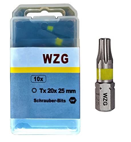 Profi Bits 10 St Torx Bits von einer Größe je Box Tx10 Tx15 Tx20 Tx25 Tx27 Tx30 Tx40 Tx50 WZG (T20) von WZ-Gatze