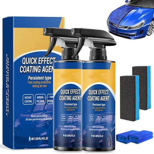 2 Stück Quick Effect Coating Agent, 3 in 1 Hochschutz-Auto-Beschichtungsspray, Multifunktionales Beschichtungs- Erneuerungsspray, Repariert Kratzer und Abnutzungserscheinungen schnell von WZBBJuser