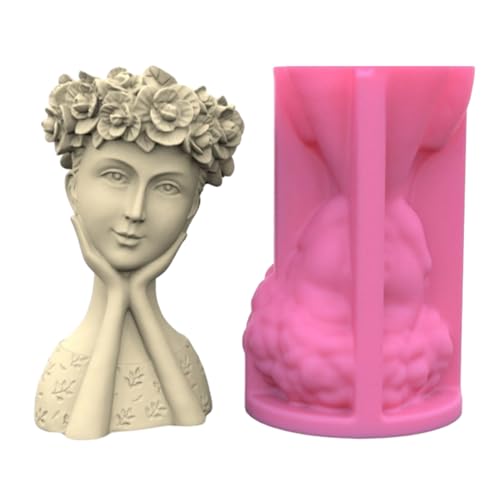 Silikon Tonform Blumenpot Form Mädchen Geformtes Stifthalter Form Für Saftige Pflanzer Blumentöpfe Kerzenhalter Formen von WZBHCZLJ