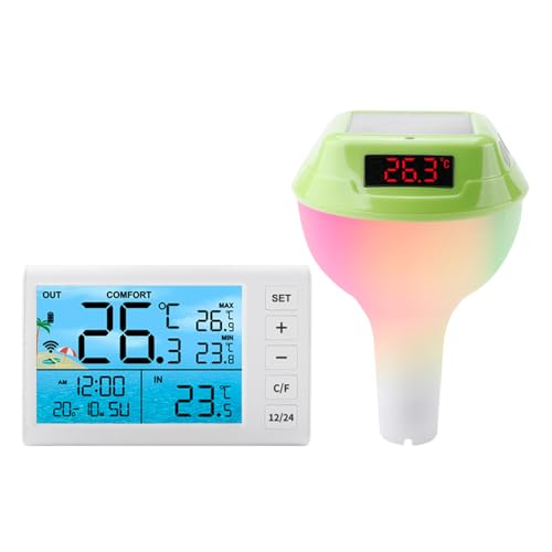 Solarz Pool Empfänger Mit LED Licht Easy Lesen Sie Digitale Drahtlose Pooltemperatursensoren von WZBHCZLJ