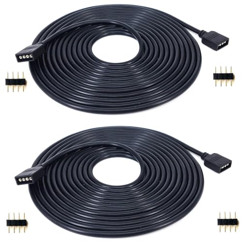 WZCJHZH 2pcs schwarzes 4 pin RGB LED Lichtstreifen Verlängerungskabel vierpolig 3528 5050 LED Lichtstreifen Verbindungskabel 4-polig LED Controller Stecker Kabel (3m) von WZCJHZH