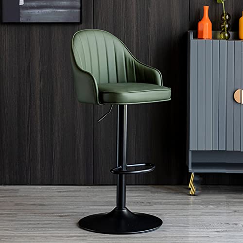 Set mit 2 Barhockern in Thekenhöhe, drehbare, verstellbare Barhocker aus PU-Leder mit Rückenlehne, moderne Barstühle für die Theke in der Küche, im Bistro, im Pub, im Esszimmer (Farbe: Schwarz + schw von WZCMCTGX