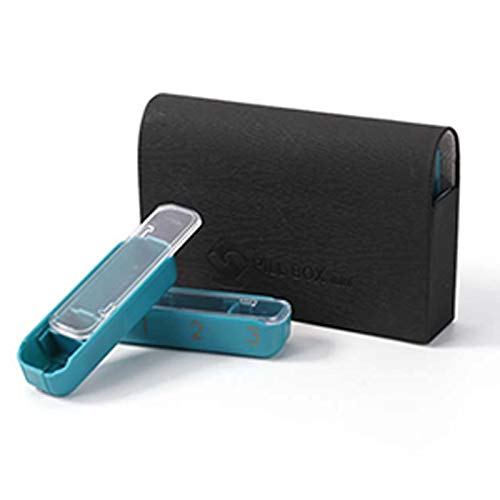 WZCXYX High-End-Ledertasche Eine Woche Pillendose Tragbare Reise-Pillendose Tragbare Pillendose Box Verpackung Lagerung Ledertasche Box Gesundheitsprodukt Aufbewahrungsbox(Color:schwarz) von WZCXYX