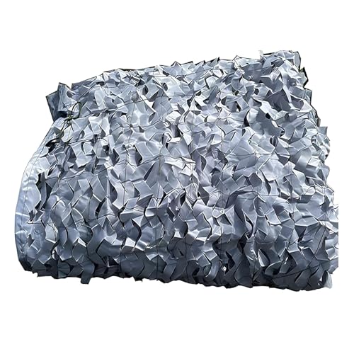 WZDXFNLD Grau Tarnung Netz, Sichtschutz Tarnnetz für Waldlandschaft Camping Garten Sonnenschutz Dekoration, 210D Oxford Stoff Outdoor Camouflage Net Customized(4m x 15m) von WZDXFNLD