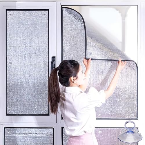 WZDXFNLD Sichtschutz Wärmeisolierung Fensterfolie für Sonnenraum Gewächshaus Badezimmer, 8mm Doppelseitige Aluminium Isolierfolie, 99% UV-Schutz Sonnenschutz Folie mit Saugnapf WZDXFNLD Sichtschutz Wärmeisolierung Fensterfolie für Sonnenraum Gewächshaus Badezimmer, 8mm Doppelseitige Aluminium Isolierfolie, 99% UV-Schutz Sonnenschutz Folie mit Saugnapf von WZDXFNLD