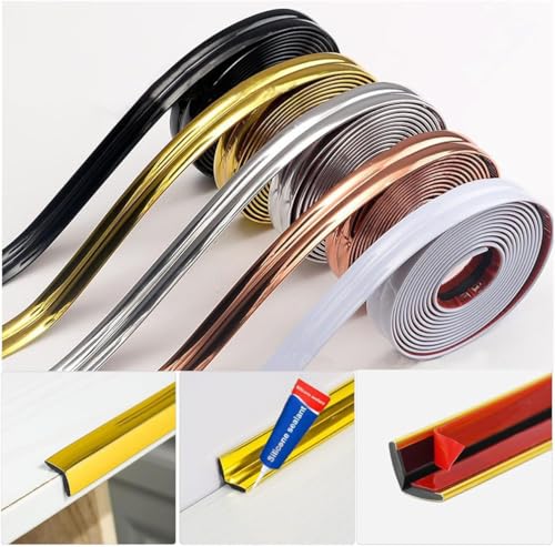 10mx2cm WZERHO Zierleisten Selbstklebend Wandleisten Selbstklebend Chromleiste Spiegelstreifen, für Wohnzimmer, Schlafzimmer, Küche, Badezimmer(Weiß) von WZERHO