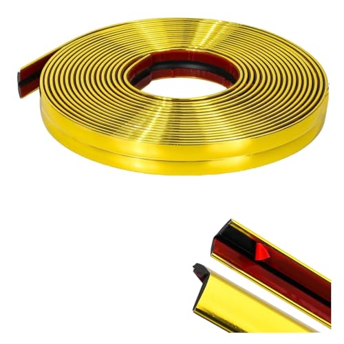 WZERHO Flexible Zierleiste Selbstklebend Gold Zierleisten Wand Chromleiste Kantenschutz Selbstklebend Tischkantenschutz für Wohnzimmer, Schlafzimmer, Küche, Badezimmer von WZERHO