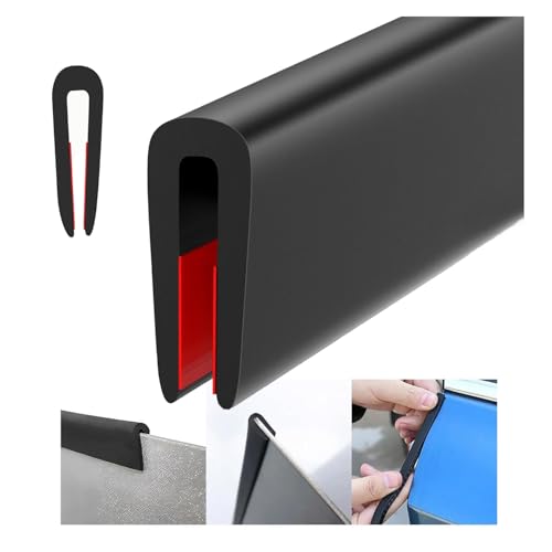 WZERHO Kantenschutz 3.5mx8mm Selbstklebend für Bleche - Kederband Kantenschutzprofil Gummilippe Metall Gummileiste U Profil Schwarz von WZERHO