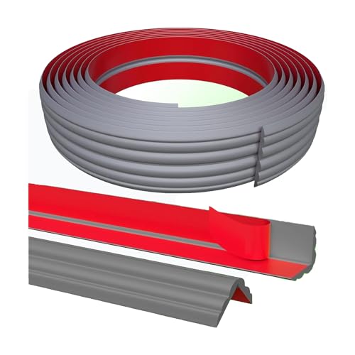 WZERHO 3mx4cm Zierleisten Selbstklebend,Stuckleisten Wand,Deckenleisten,Wandleisten Selbstklebend,Deckenleisten Selbstklebend,Eckleiste Selbstklebend,Tischkantenschutz,Kantenschutz Selbstklebend grau von WZERHO