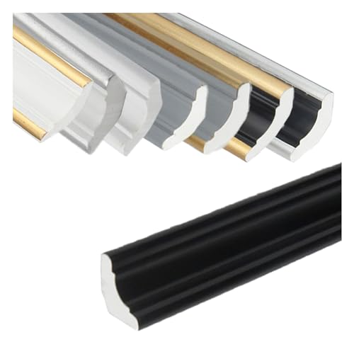 WZERHO Flexible Zierleisten Selbstklebend Wand Wandleisten Selbstklebend Stuckleisten Selbstklebend Viertelstab, für Wandkanten Fliesenkanten Boden Fenster Wandbordüre Schrank(S-Weißgold) von WZERHO