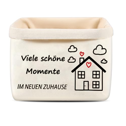 WZERHO Einzugsgeschenke Wohnung, Geschenk Zum Einzug, Brotkorb Modern für Brotaufbewahrung Obst GemüSeewahrung, Einzugsgeschenke Haus Richtfest Geschenk (Viele schöne Momente IM NEUEN ZUHAUSE) von WZERHO