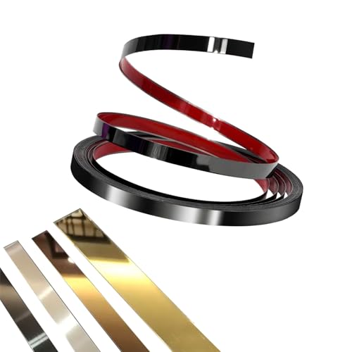WZERHO Flexible Zierleiste Selbstklebend Wandleisten Selbstklebend ZierleistenSelbstklebend für Wand,Spiegel,Möbeldekor Schwarz 10mx1cm A von WZERHO