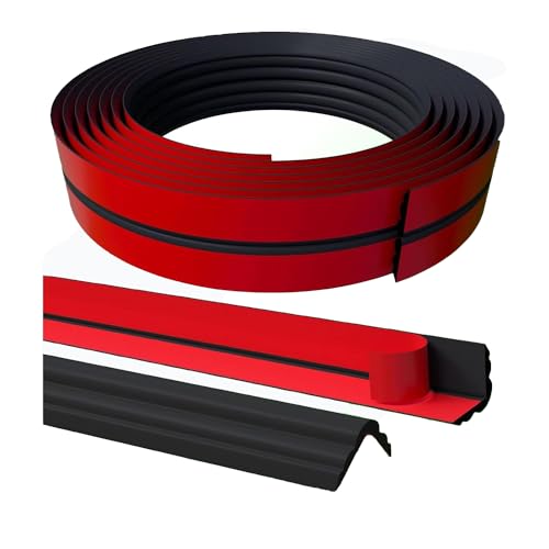 WZERHO Zierleisten Selbstklebend Schwarz Wandleisten Selbstklebend Eckleiste Selbstklebend Flexible Zierleiste Selbstklebend Viertelstab,für Tischkante,Türrahmen,Wand,Fußleiste 3mx2cm von WZERHO