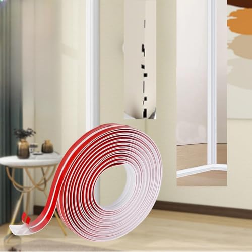 WZERHO Zierleisten Selbstklebend Weiß Wandleisten SelbstklebendEckleiste SelbstklebendFlexible ZierleisteSelbstklebend Viertelstab,für Tischkante,Türrahmen,Wand,Fußleiste 3mx6cm von WZERHO
