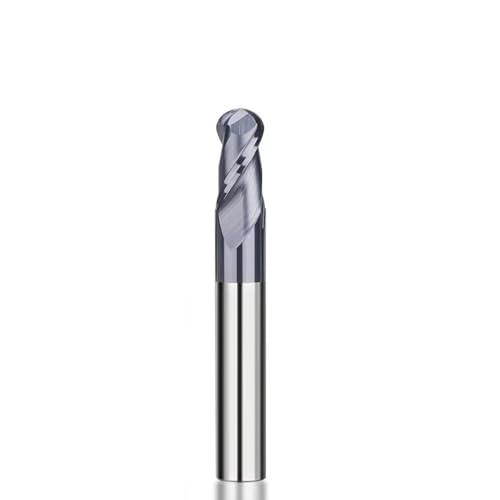 WZFC 2 Flötenkugel Nasenende Mühlen Schwarz Beschichtete Carbid Endmühle HRC 55 CNC Router Bits 35 Grad Sprial Frise Cutter Cutter,R5.0xd10x75l von WZFC