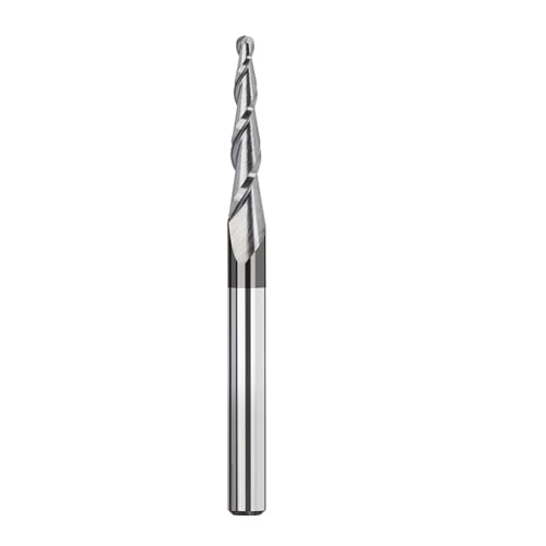 WZFC 3,175 Mm Schaftkugel Nasen Endmühle Carbid Tapered Cutter Für Holzmetall CNC -Fräser -Werkzeug CNC Router Bit, R2.0xD8x47x85L von WZFC