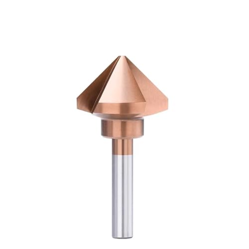 WZFC 3 Flötenkämpferschneider 90 Grad Ticn Beschichtete HSS -Bohrer Bit Countersink Drill Bit Holz Metalllochschneider, 20.5mm von WZFC