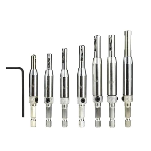 WZFC 6 Mm Schaft HSS Selbst Zentrierende Scharnierbohrer -Bits Für Holzbearbeitungswerkzeuge Türschraubenloch Sägen -Mittelbohrbits,7pcs von WZFC