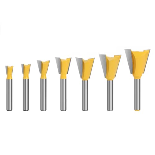 WZFC 7pcs 6,35 Mm Shank Hakenschwanzgelenk Router Bit Set 14 Grad Holzbearbeitung Bitfalken Für Holz WZFC 7pcs 6,35 Mm Shank Hakenschwanzgelenk Router Bit Set 14 Grad Holzbearbeitung Bitfalken Für Holz von WZFC