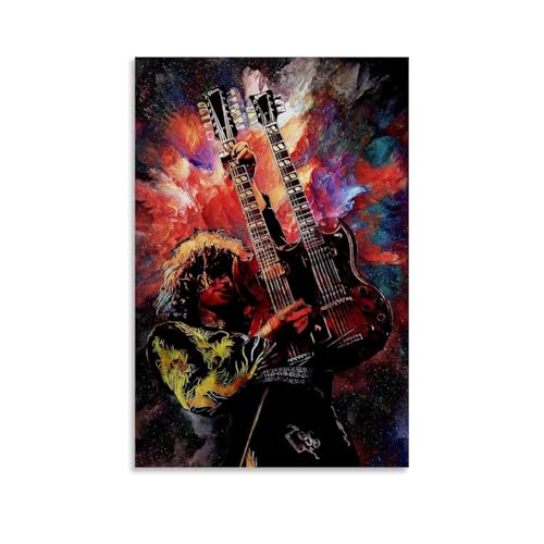 WZHDUDU Jimmy Page Albumcover der beliebten Künstler-Serie, Leinwand-Poster, Wandkunst, dekoratives Gemälde, Schlafzimmer, Malerei, Poster, 30 x 45 cm, ungerahmter Stil WZHDUDU Jimmy Page Albumcover der beliebten Künstler-Serie, Leinwand-Poster, Wandkunst, dekoratives Gemälde, Schlafzimmer, Malerei, Poster, 30 x 45 cm, ungerahmter Stil von WZHDUDU