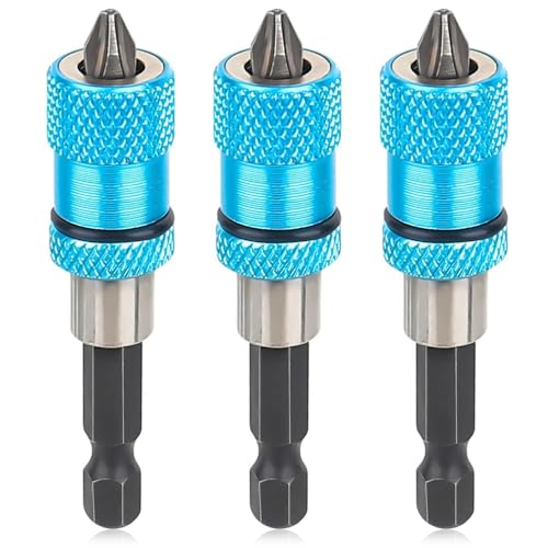 Schnellwechsel Bithalter, 3 Stück Trockenbau Bit Bithalter, Trockenbau bit Magnetisch 1/4 Zoll Sechskant-Schaftfür Akku-Schrauber und Hand Bohrmaschinen Blau 65 mm Schnellwechsel Bithalter, 3 Stück Trockenbau Bit Bithalter, Trockenbau bit Magnetisch 1/4 Zoll Sechskant-Schaftfür Akku-Schrauber und Hand Bohrmaschinen Blau 65 mm von WZHHDM