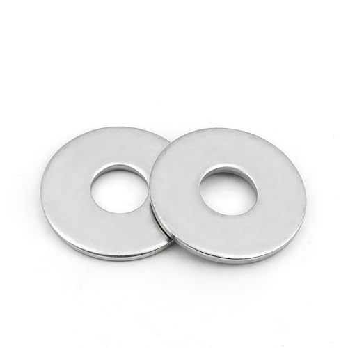 WZHUIDA 10 Stück Groß Unterlegscheiben M6, A2 V2A Edelstahl Beilagscheiben (DIN 9021), Flach Edelstahlscheiben, Rostfreie Karosseriescheiben für Schrauben, Muttern und Gewindestangen von WZHUIDA