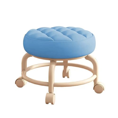 Kleiner Haushaltshocker mit Rollen, 360-Grad-Drehung, geeignet for die Hausreinigung, Garage, Außenbereich, Büro und Arbeitsfläche.(Blue) von WZIRDCTWB
