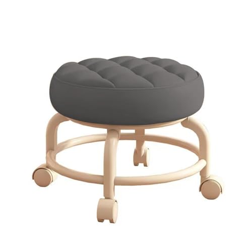 Kleiner Haushaltshocker mit Rollen, 360-Grad-Drehung, geeignet for die Hausreinigung, Garage, Außenbereich, Büro und Arbeitsfläche.(Gray) von WZIRDCTWB