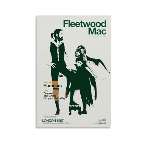 WZLLHA Fleetwood Mac, Vintage-Poster, Kunst-Leinwand, Vintage-Druck, Poster für Zimmer, moderne Schlafzimmer, Dekoration, ästhetische Barwagen, Wanddekoration, ungerahmt, 30 x 45 cm WZLLHA Fleetwood Mac, Vintage-Poster, Kunst-Leinwand, Vintage-Druck, Poster für Zimmer, moderne Schlafzimmer, Dekoration, ästhetische Barwagen, Wanddekoration, ungerahmt, 30 x 45 cm von WZLLHA