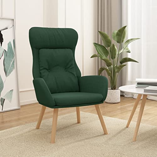 WZQWXHW Gaming Stuhl,schaukelstuhl,Relaxsessel Dunkelgrün StoffModerner und komfortabler Sessel, eine perfekte Ergänzung für das Wohnzimmer oder das Home Office von WZQWXHW