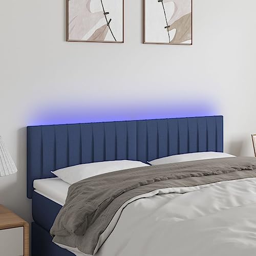 WZQWXHW LED Kopfteil Blau 144x5x78/88 cm StoffKopfteile,FußteileHochwertiges Kopf- und Fußteil für ultimativen Komfort und Entspannung - die perfekte Ergänzung zu einem Bett von WZQWXHW