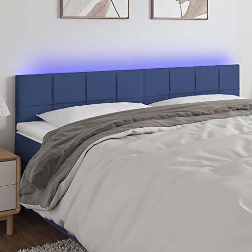 WZQWXHW LED Kopfteil Blau 200x5x78/88 cm StoffKopfteile,FußteileHochwertiges Kopf- und Fußteil für ultimativen Komfort und Entspannung - die perfekte Ergänzung zu einem Bett von WZQWXHW