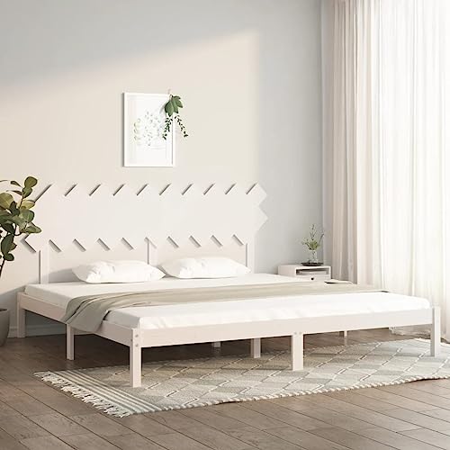 WZQWXHW Massivholzbett Weiß 200x200 cmBetten,BettrahmenGeeignet für Schlafzimmer und andere Ruhestätten von WZQWXHW