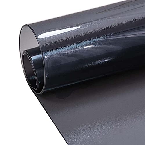 Bodenschutzmatte Transparent,Transparent Hochglanz Schutzfolie, PVC Tischdecke Transparent, 1.5 mm Schwarz Tischfolie Schutzfolie Tischschutz Glasklar Folie,Tischdecken Wasserdicht für Garten/Esszimm von WZRIOP