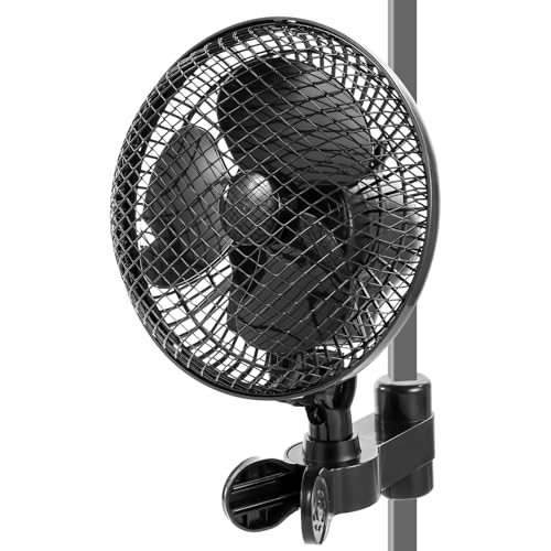 WZTO Grow Ventilator mit Clip, 20W Growzelt Ventilator Oszillierende Clip Lüfter, 2 Geschwindigkeiten, Grow Ventilator Oszillierend Klemmbar mini Fan für Growzelt (1PCS) von WZTO