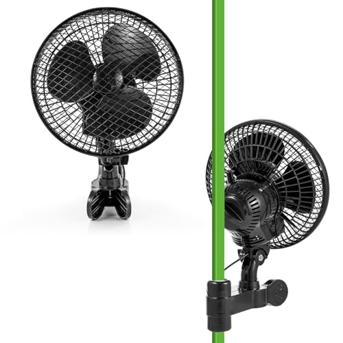 WZTO Grow Ventilator mit Clip, 20W Growzelt Ventilator Oszillierende Clip Lüfter, 2 Geschwindigkeiten, Grow Ventilator Oszillierend Klemmbar mini Fan für Growzelt (2PCS) von WZTO