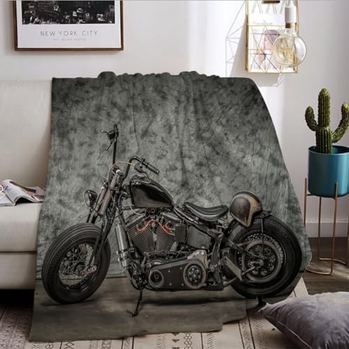 Motorrad Kuscheldecke,Weich Und Warme Motocross Flauschige Decke,Für Teenager Männer Frauen. (Motorrad-A, 130x150cm) von WZXGHE