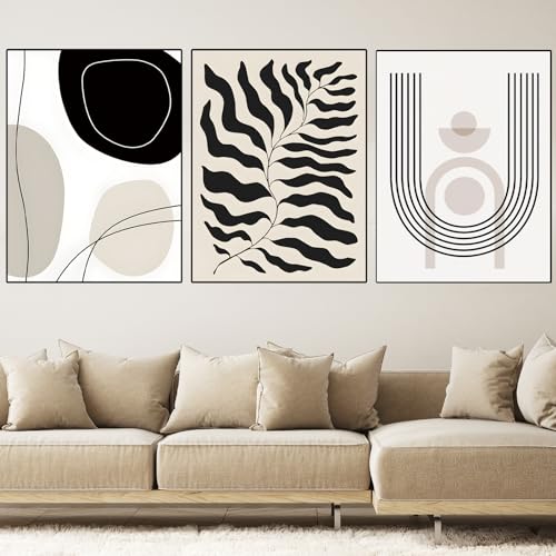 WZXGHE 3 Ser Abstrakte Poster Set,Geometrische Pflanze Kunstdruck Poster Set,Moderne Wohnzimmer Schlafzimmer Deko Poster, Ungerahmt (B,3x50x70cm) von WZXGHE