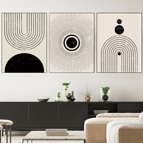 WZXGHE Abstrakte LeinwandBilder,Geometrisches Kunstdruck Poster Set,Moderne Nordische Linien Bilder Leinwand,für Wohnzimmer Schlafzimmer Deko Poster, Ungerahmt (A,3x60x90cm) von WZXGHE