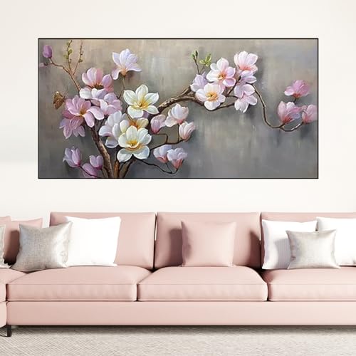 WZXGHE Blumen Poster,bilder blumen rosa,Modernes Wohnzimmer Schlafzimmer Wand Dekorative Malerei Unframed (70x140cm) von WZXGHE